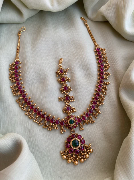 Gold Plated Kemp 3 sided Tikka with Mathapatti
